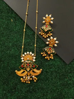 Aanshi fusion mob chain long necklace set