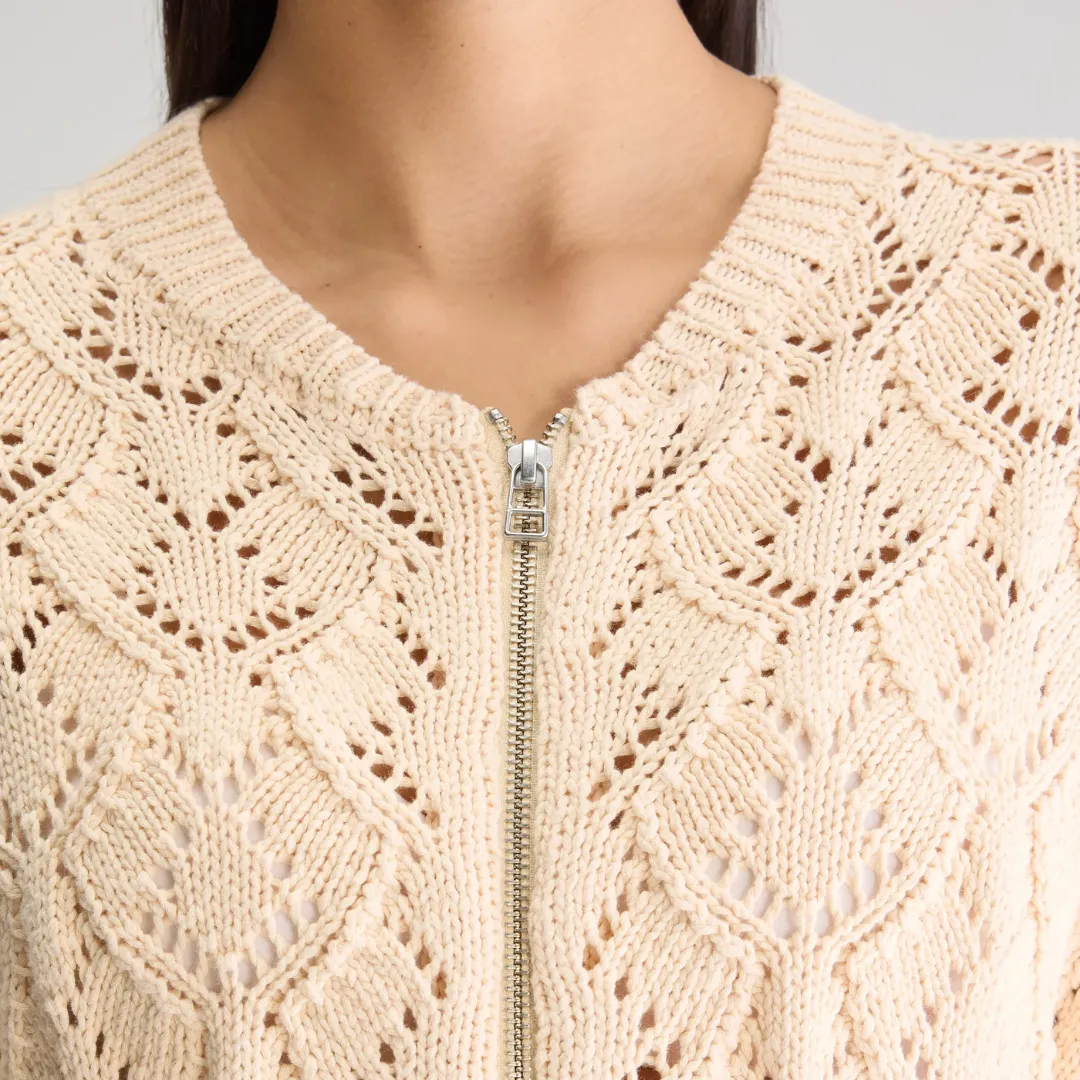 Allady Zipped Cardigan (Ivory)