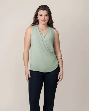 Bamboo Draped Nursing Tank | Aqua Mist