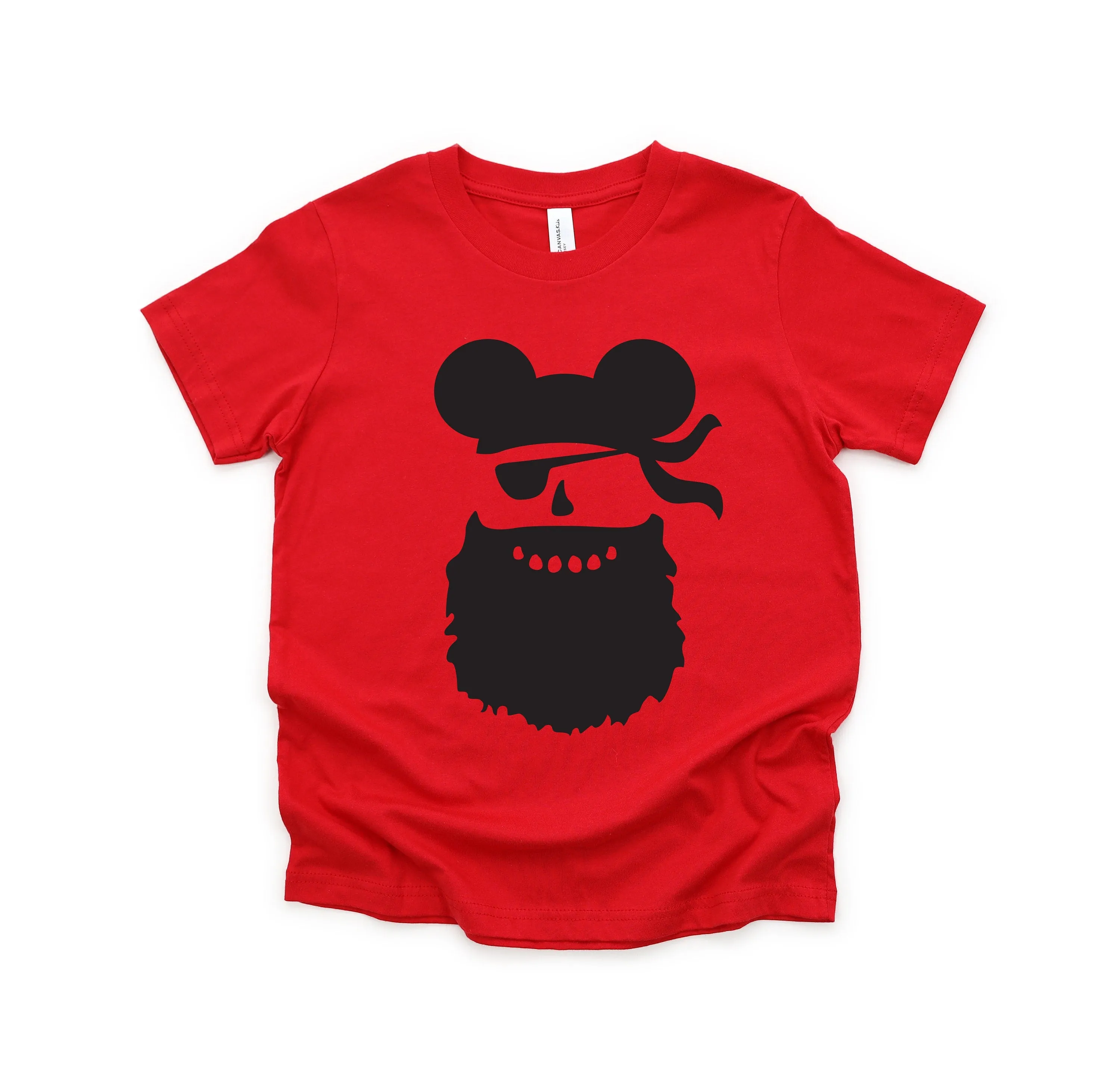 Bearded Pirate Mickey Mouse Youth T Shirt - Disney Kids Mickey T Shirts - Disney Matching Family Shirts - Ahoy - Pirate's Life