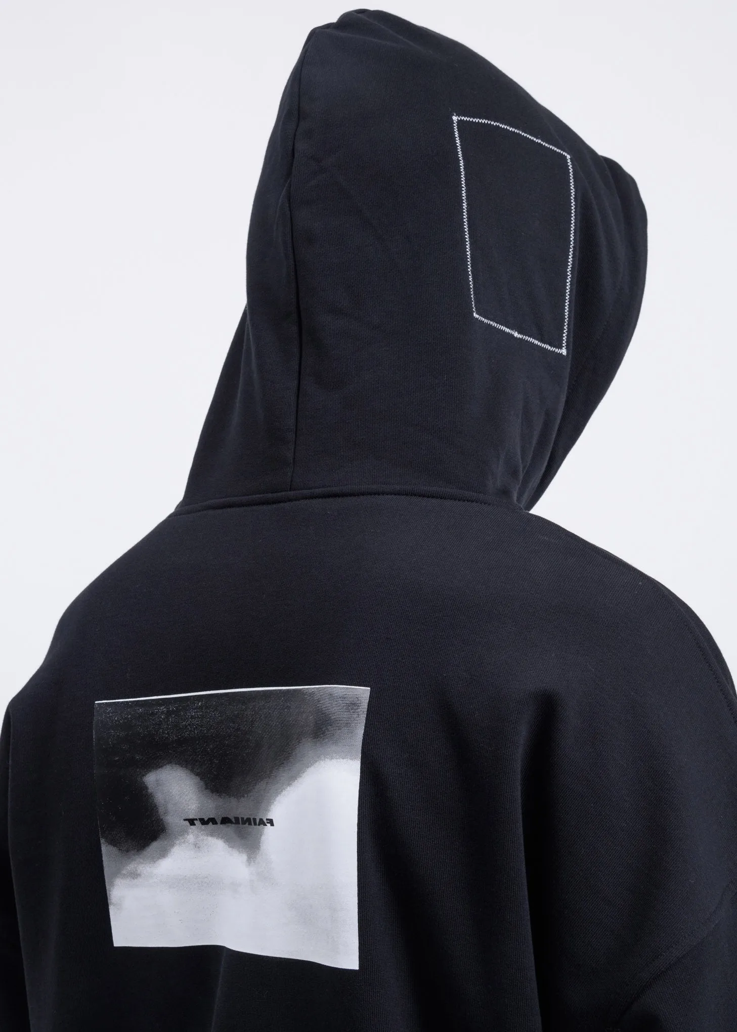 Black Asymmetric Pockets Hoodie