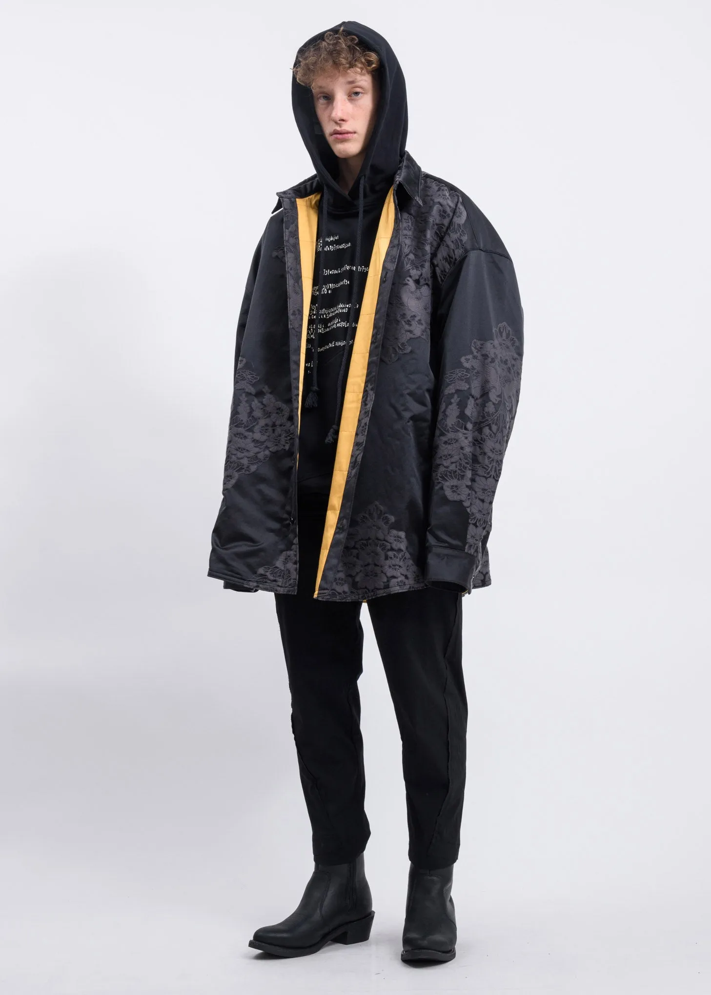 Black Asymmetric Pockets Hoodie