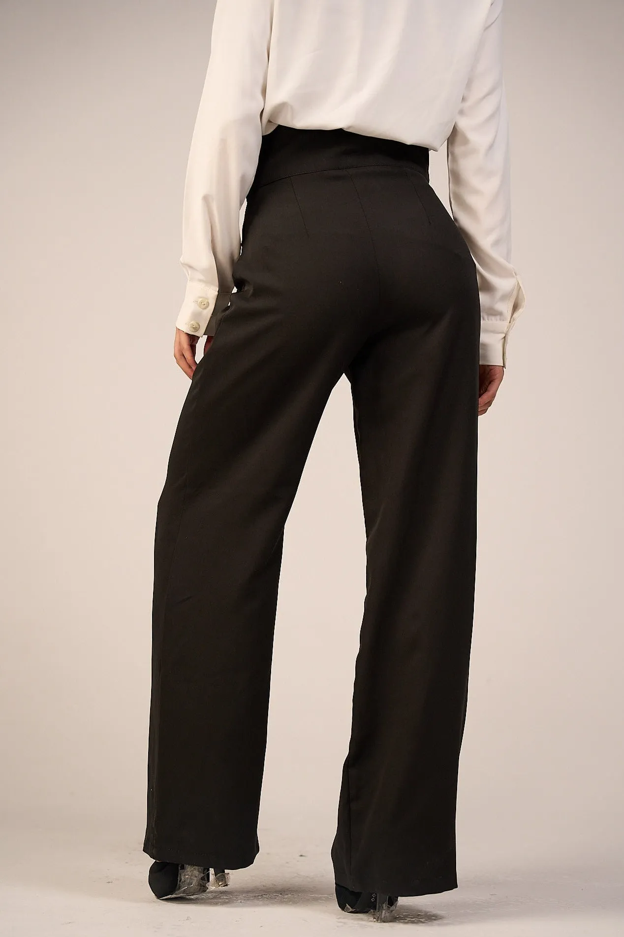 Black High-Waist Classic Trousers