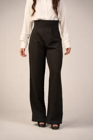Black High-Waist Classic Trousers
