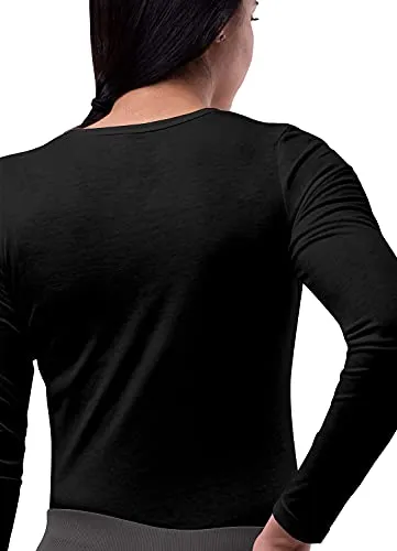 Black Scrubs for Ladies - Long Sleeve Comfort Underscrub Tee - SIVVAN Womens Fall Fashion