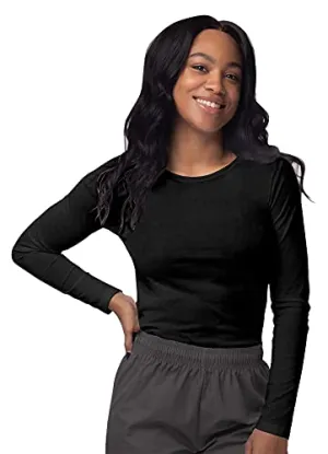 Black Scrubs for Ladies - Long Sleeve Comfort Underscrub Tee - SIVVAN Womens Fall Fashion