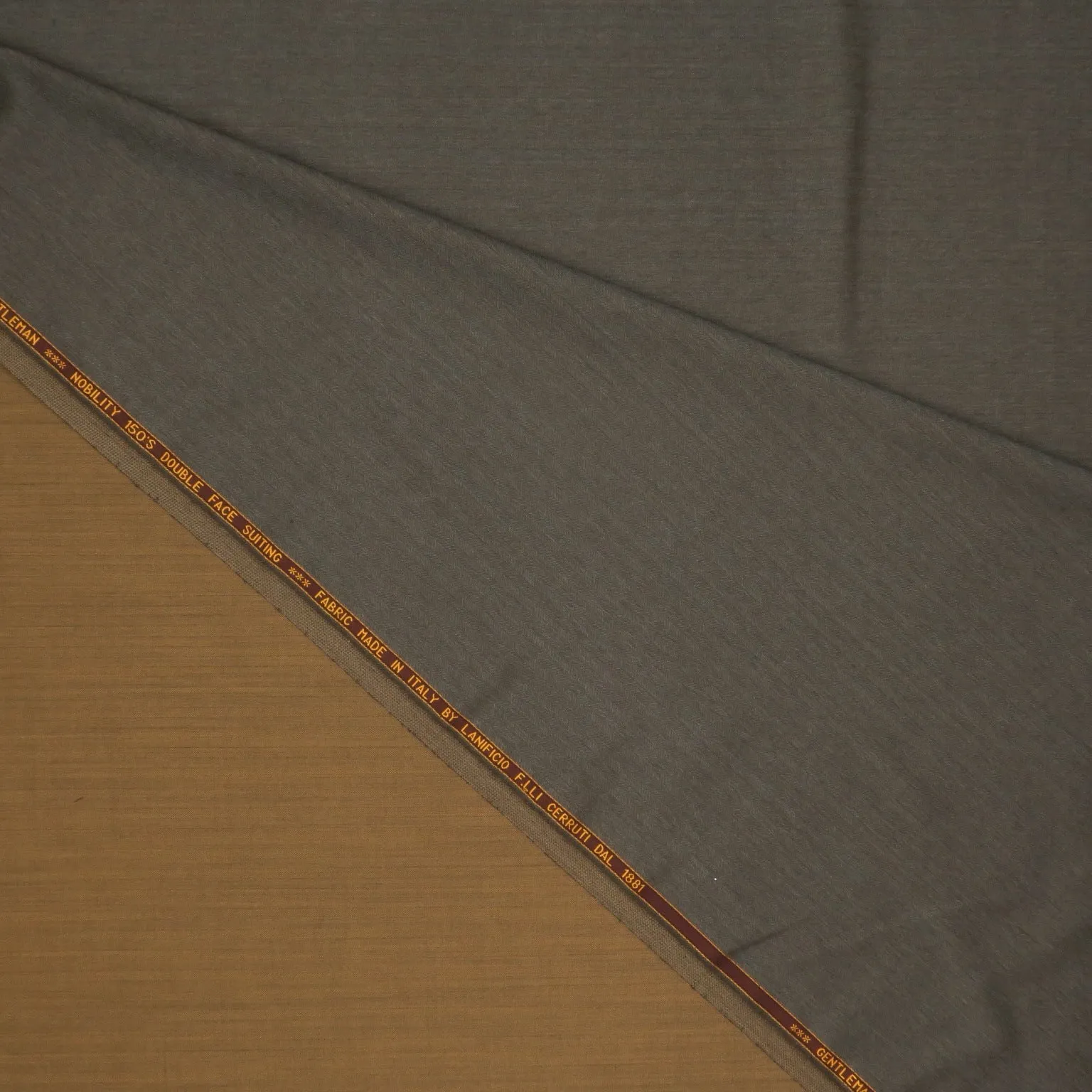 Brown and Gold "Gentleman" Nobility Super 150's Double Face Lanificio F.LLI Cerruti Suiting Fabric