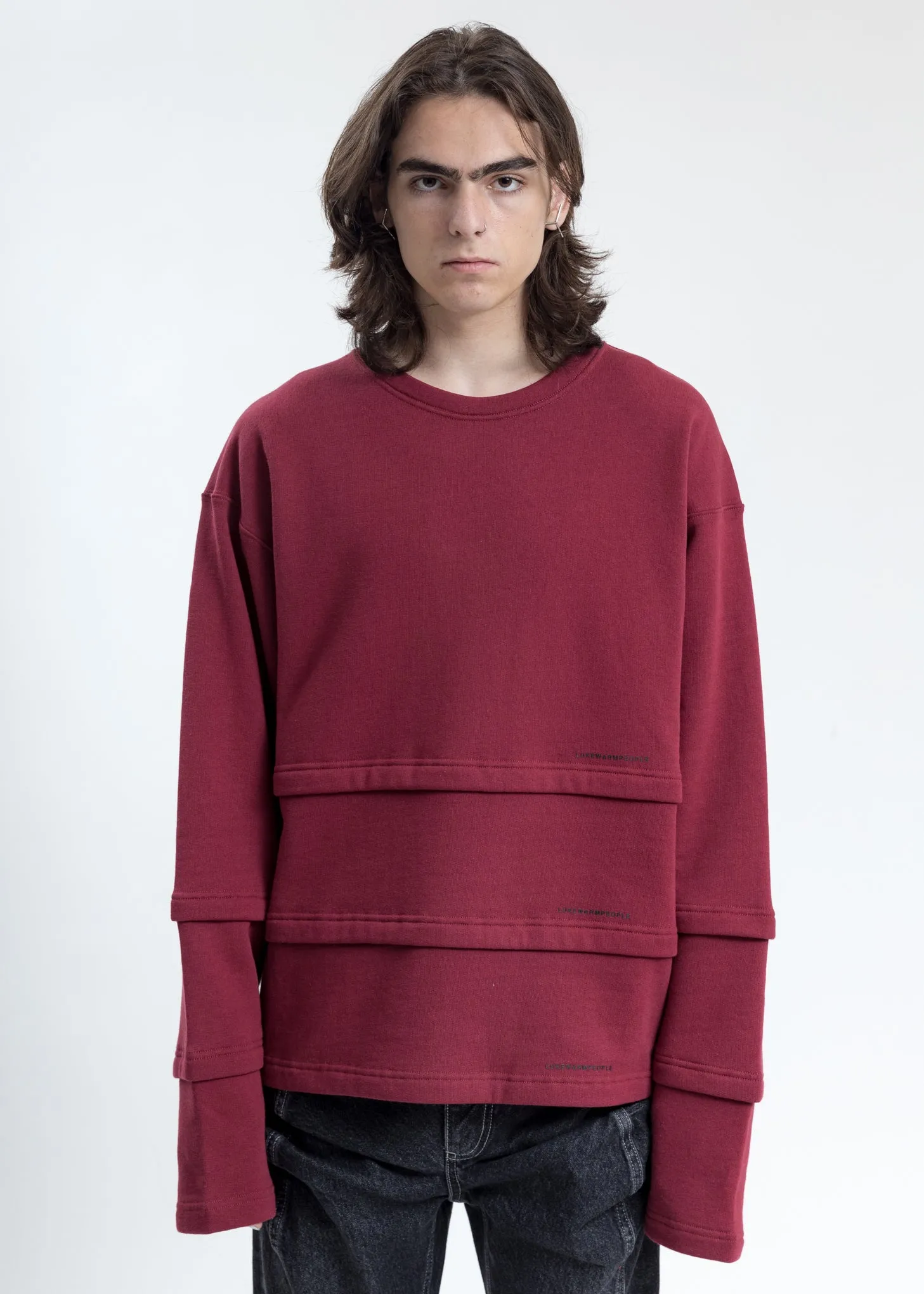 Burgundy Triple Layer Sweatshirt