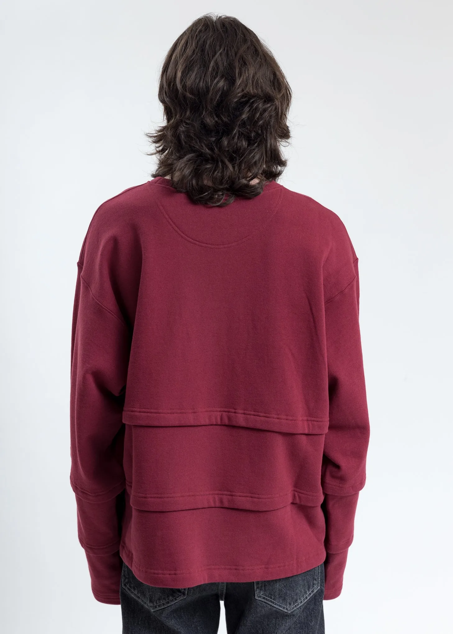 Burgundy Triple Layer Sweatshirt