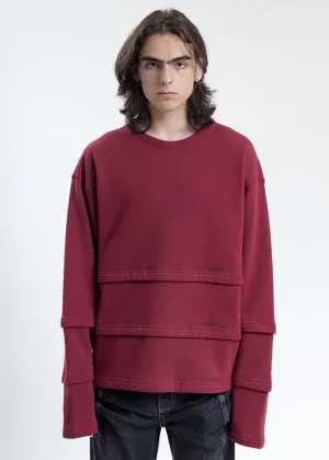 Burgundy Triple Layer Sweatshirt