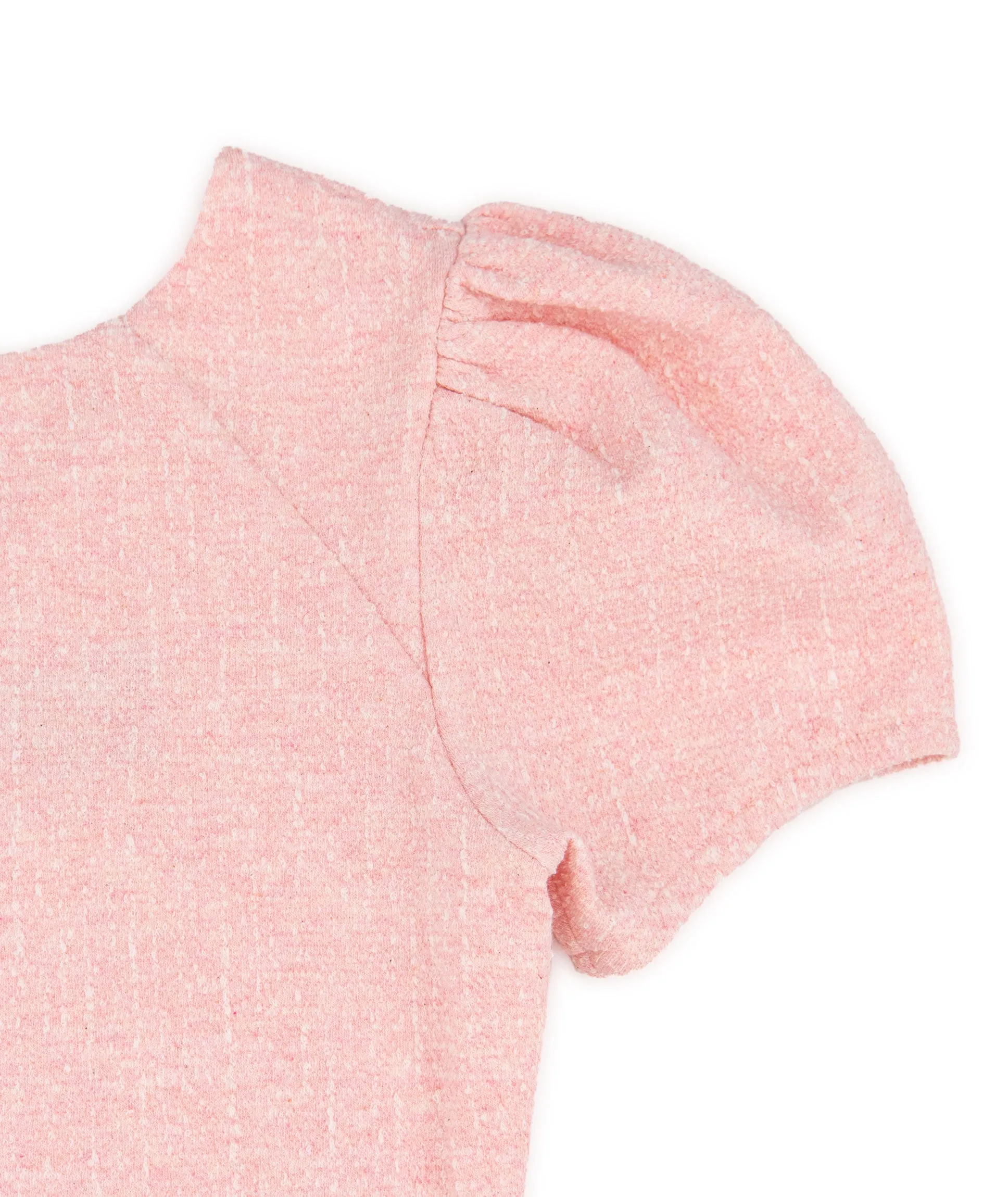 By Debra Girls Mia Pink Boucle Puff Sleeve Sheath Dress