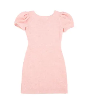 By Debra Girls Mia Pink Boucle Puff Sleeve Sheath Dress