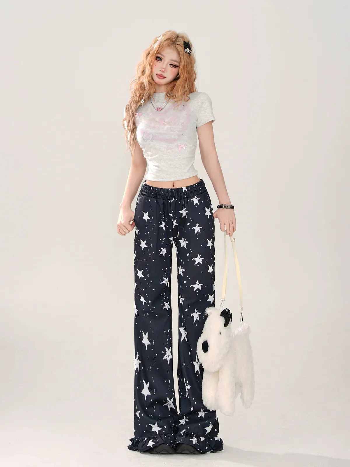 Casual Flared Star Lazy Pants