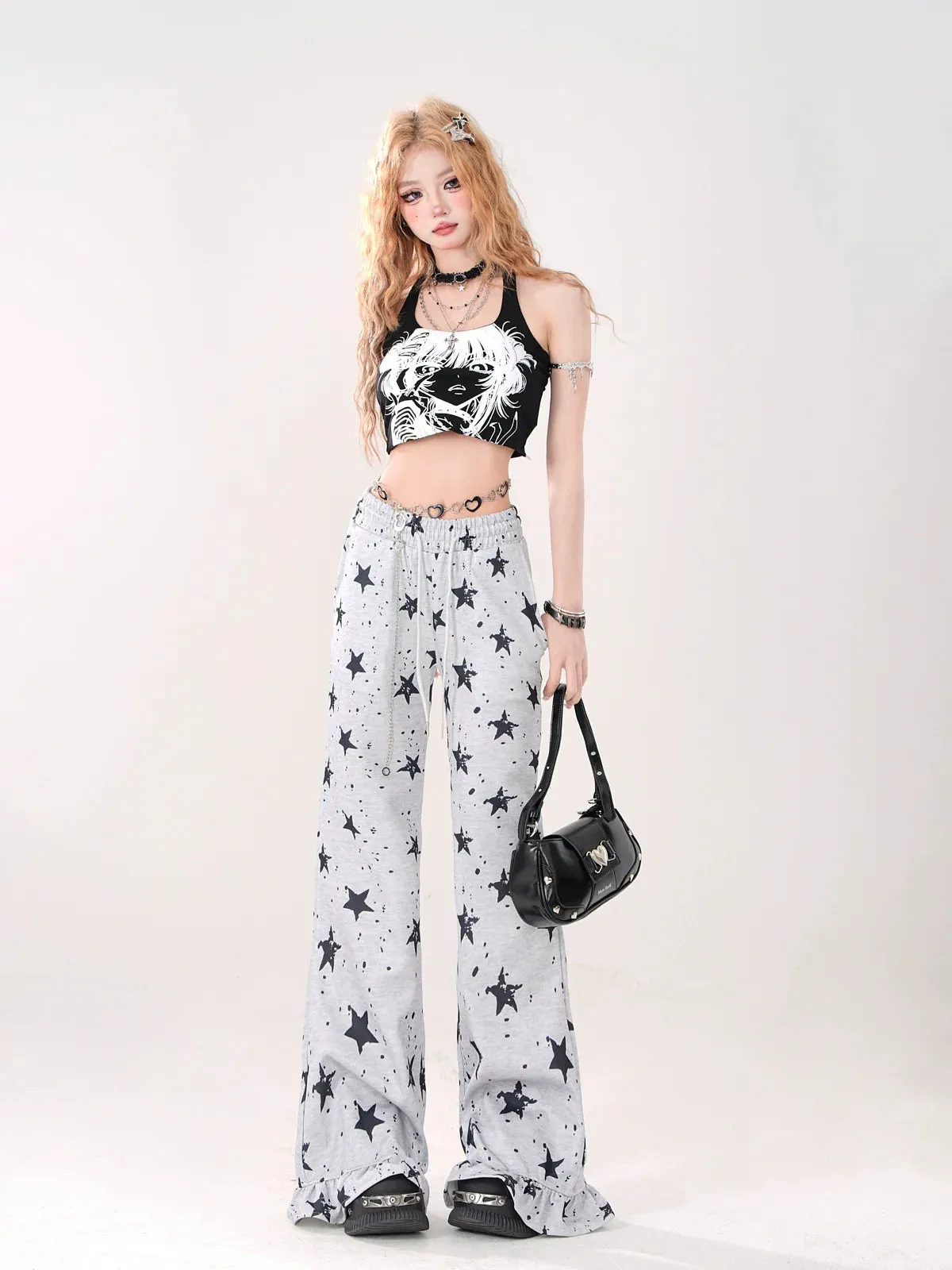 Casual Flared Star Lazy Pants