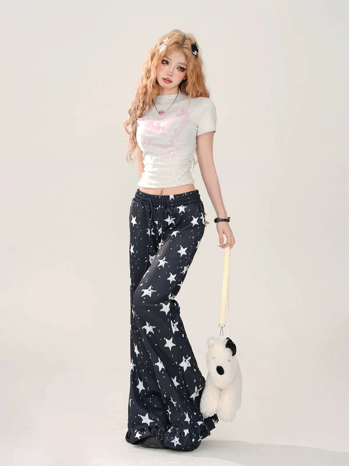 Casual Flared Star Lazy Pants