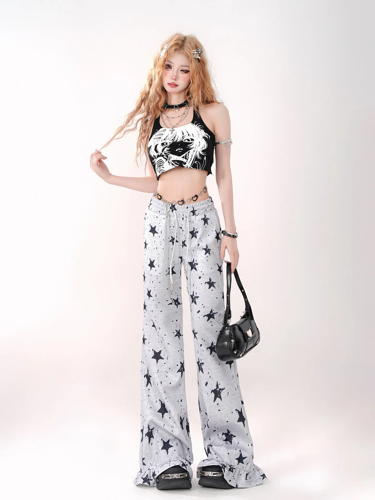 Casual Flared Star Lazy Pants