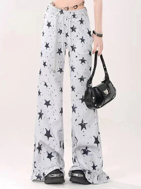Casual Flared Star Lazy Pants