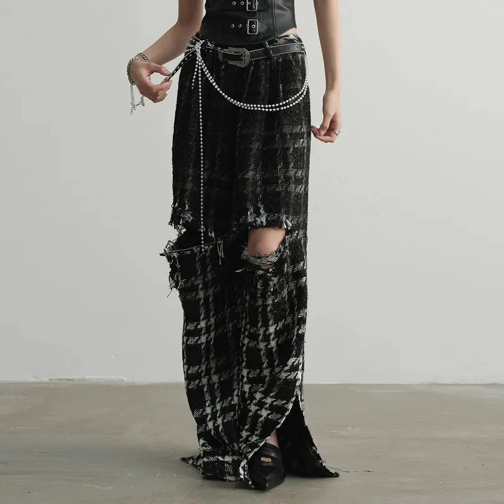 Chic Gothic Style Hallow-Out Design Trousers