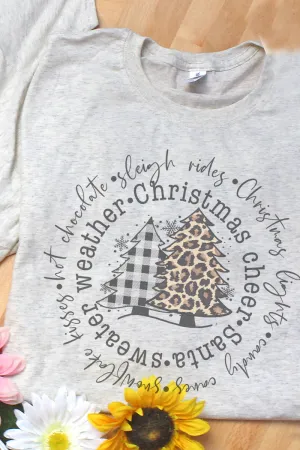 Circle Trees Christmas Cheer Adult Tri-Blend T-Shirt