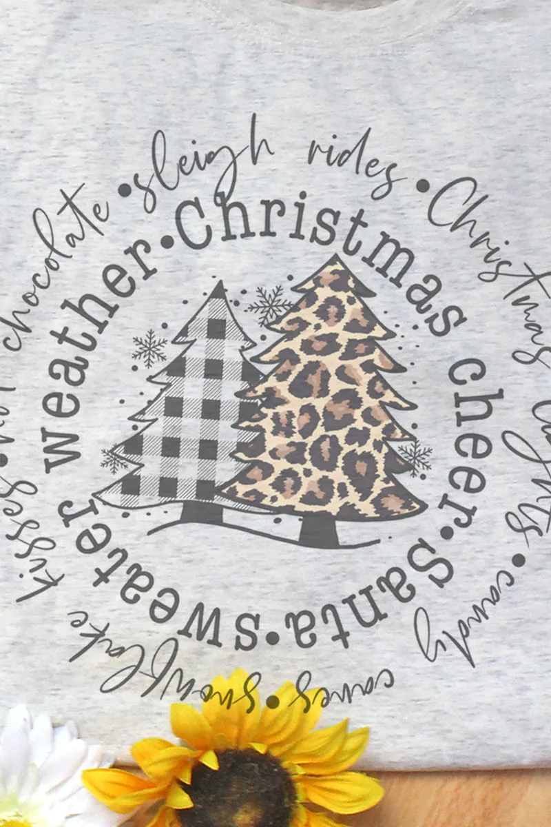 Circle Trees Christmas Cheer Adult Tri-Blend T-Shirt