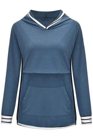 Comfortable Long Sleeve Hoodie Fashion Breastfeeding Top