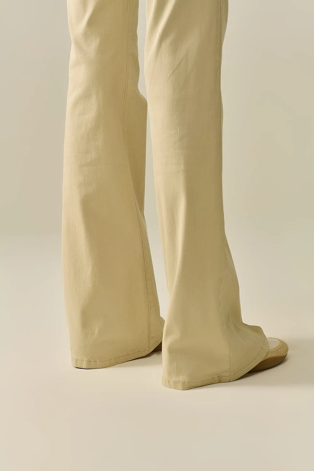 Comfy Stretcy Beige Flared Pants