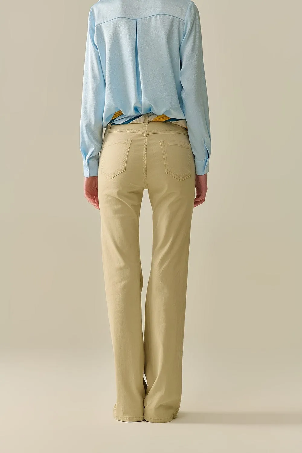 Comfy Stretcy Beige Flared Pants