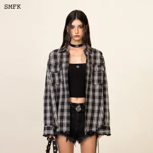 Compass Black Plaid Workwear Style Shirt