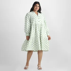 Cotton Print Ethnic Plus Size Dress