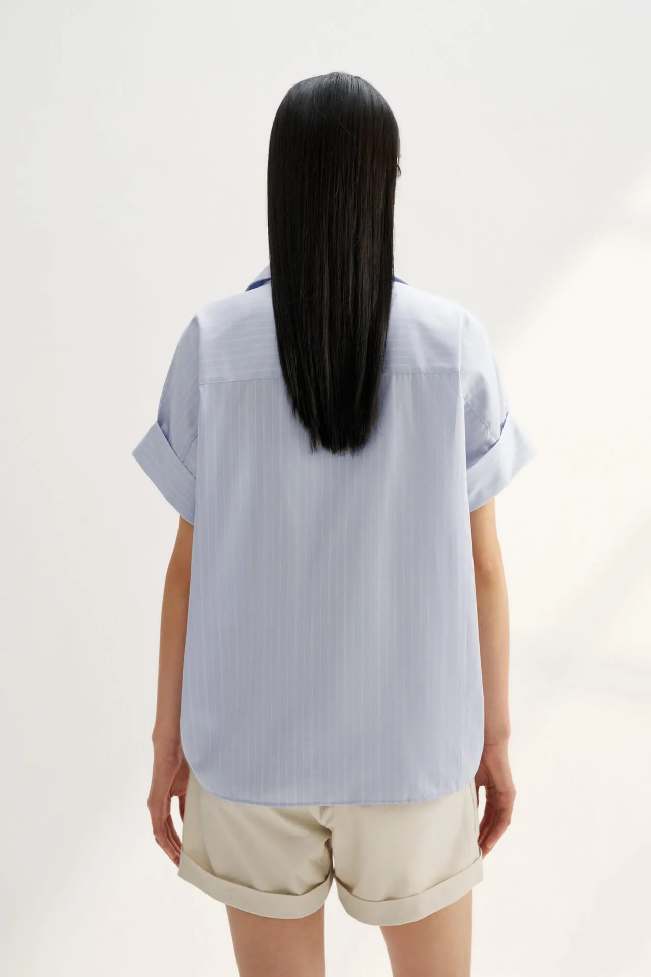 Diamond Cut Cotton Linen Stripe shirt