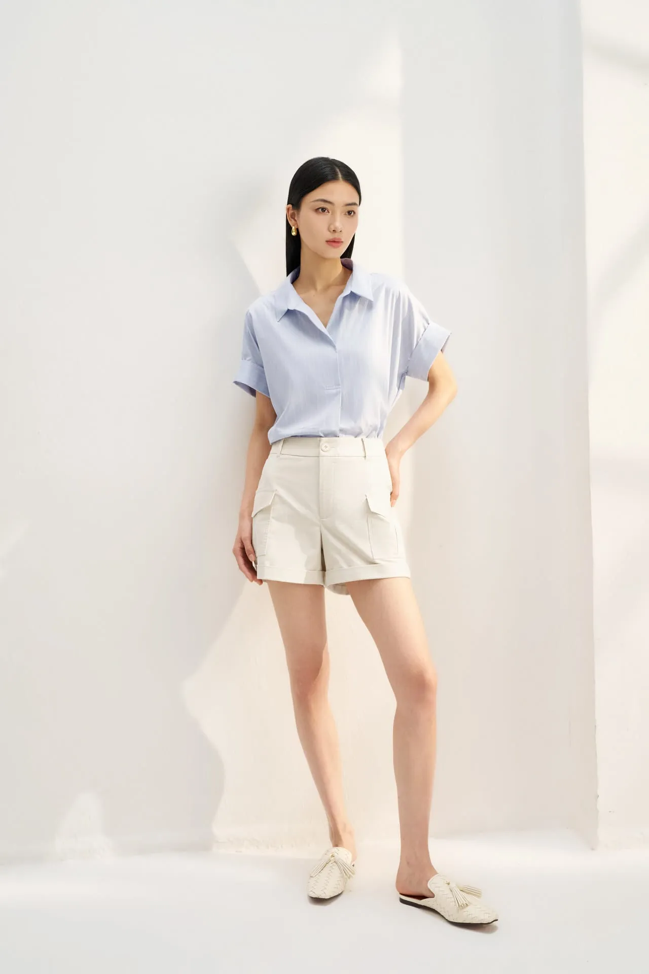 Diamond Cut Cotton Linen Stripe shirt