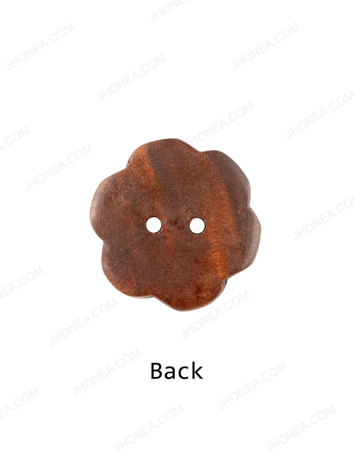 Flower Shape Round Natural Wooden Buttons