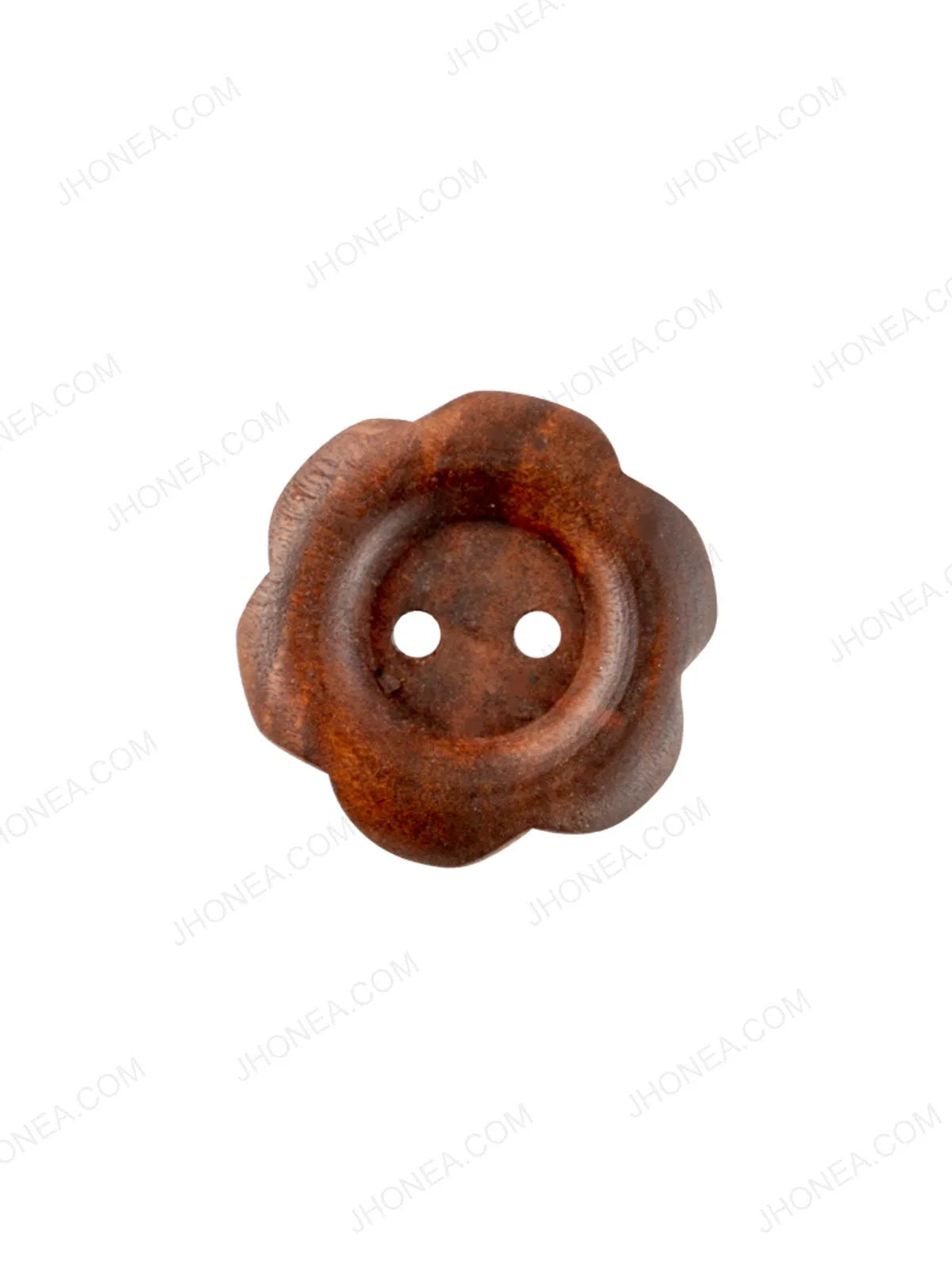 Flower Shape Round Natural Wooden Buttons