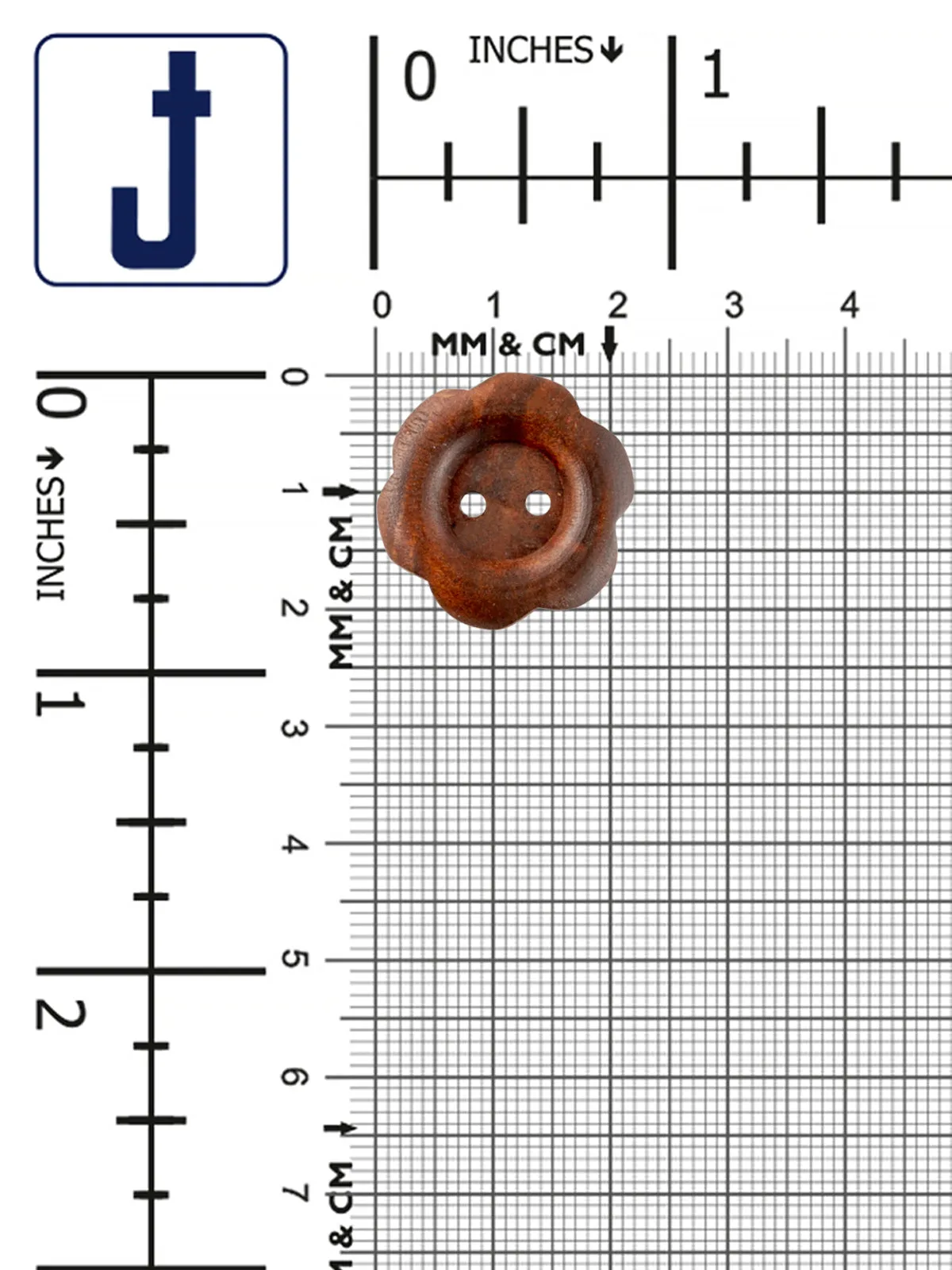 Flower Shape Round Natural Wooden Buttons