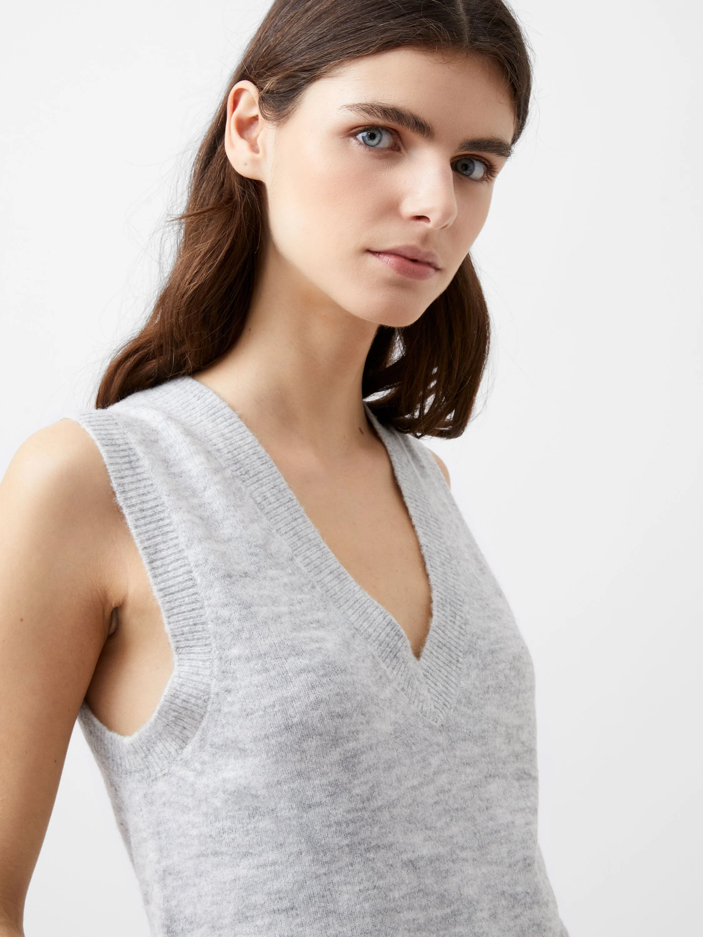 French Connection Morena Vest-Dove Grey Melange-78XCW