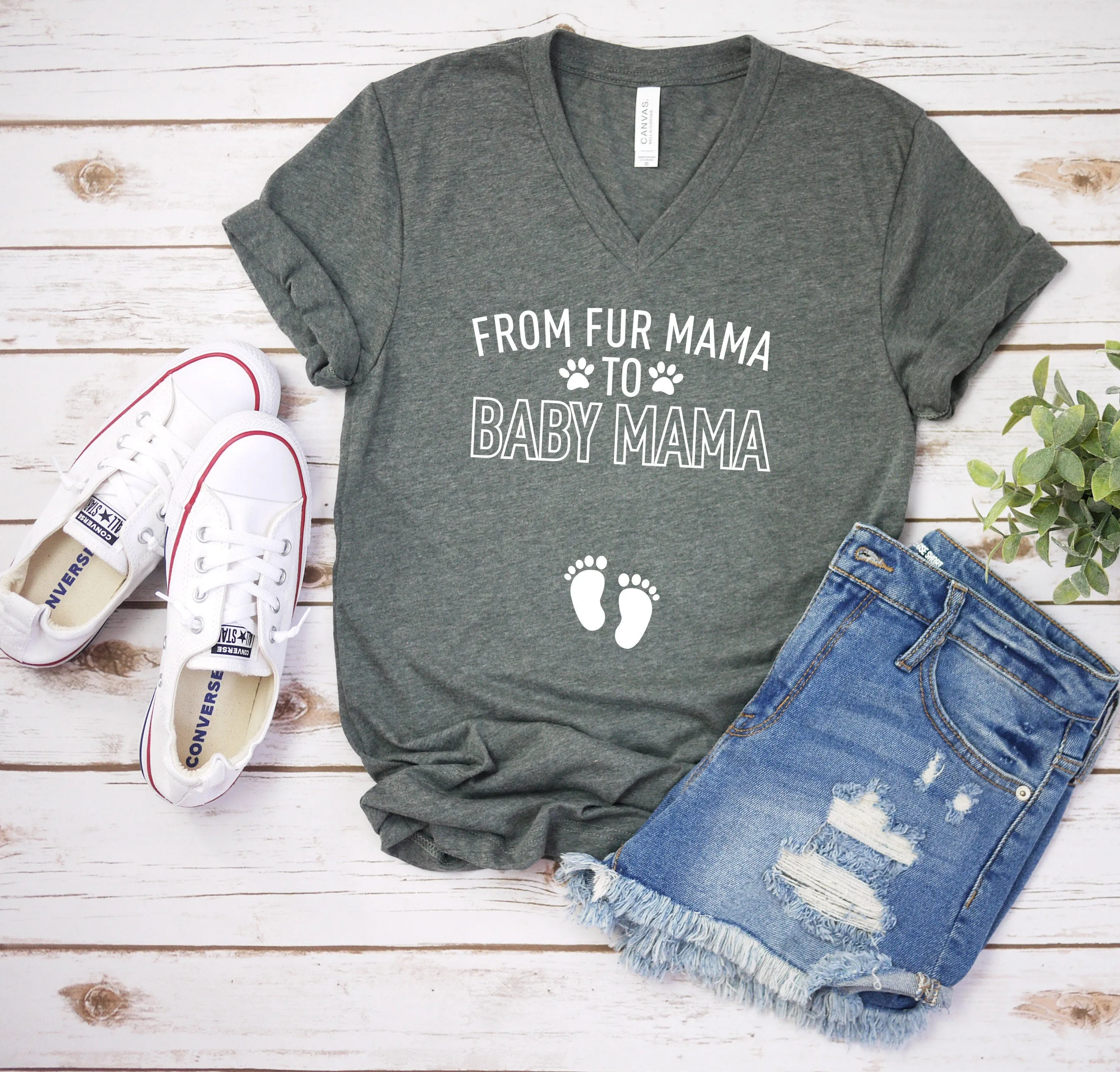 From Fur Mama to Baby Mama T-shirt - Mom to be Shirt - Mom to be Gift - New Mom Gift - Baby Announcement T Shirt