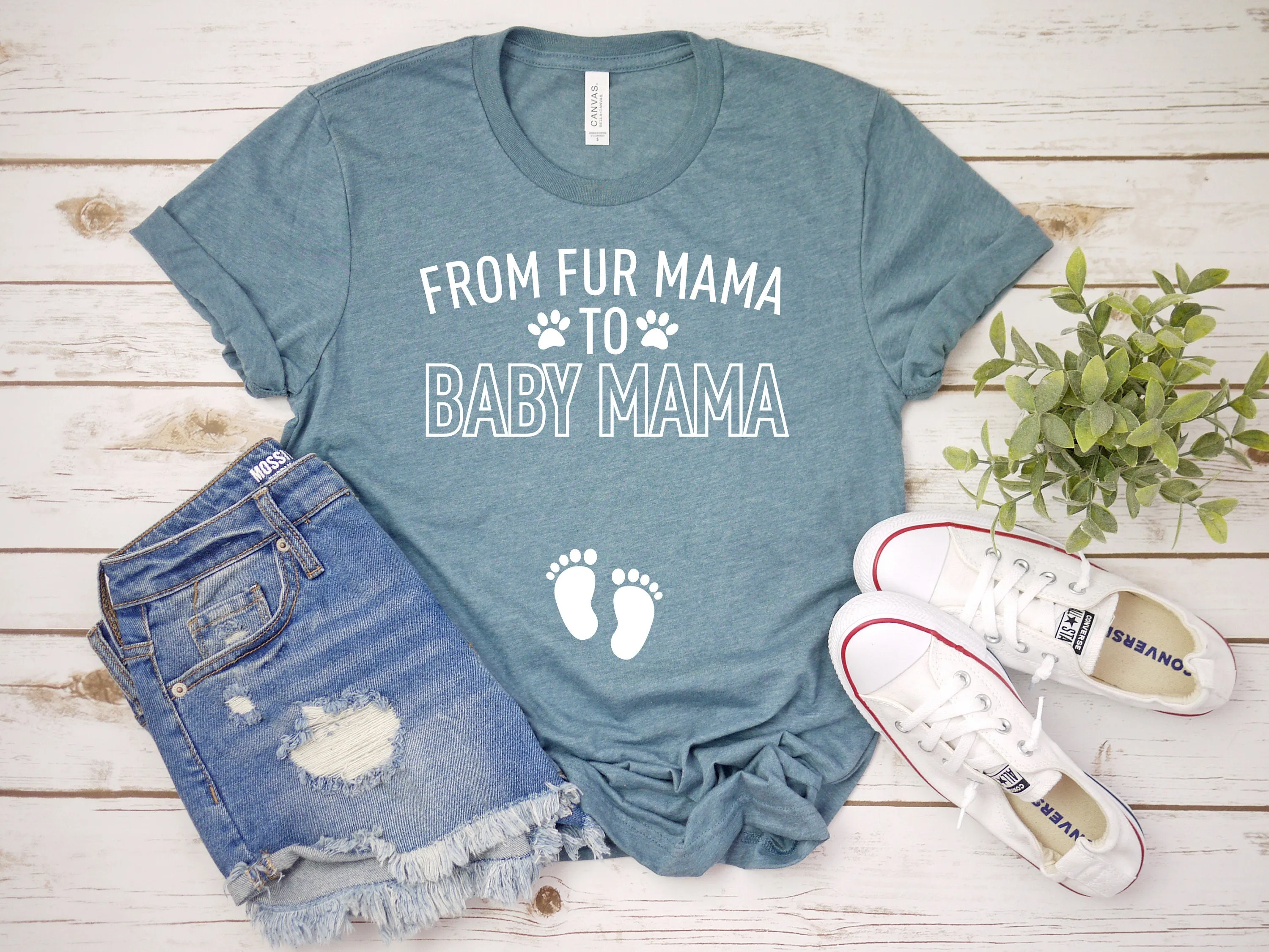 From Fur Mama to Baby Mama T-shirt - Mom to be Shirt - Mom to be Gift - New Mom Gift - Baby Announcement T Shirt