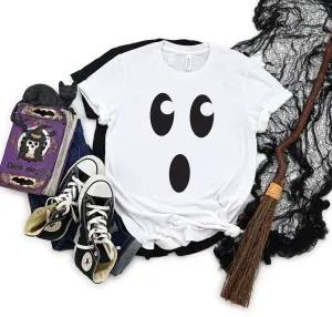 Ghost Adult T Shirt - Halloween  - Funny - Scary  Ghost Face Costume