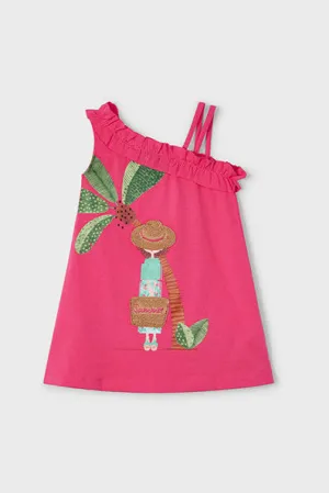 girls asymmetrical summer tshirt dress