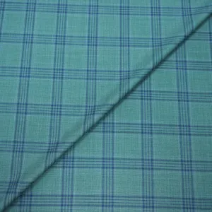Green With Blue Plaid Dormeuil Forever Green Fabric