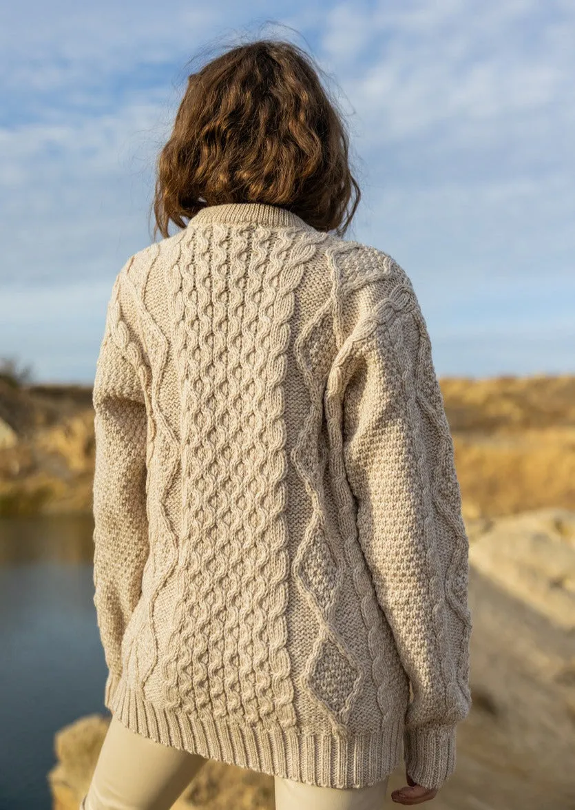Heavy Weight Aran Fisherman Sweater | Oatmeal
