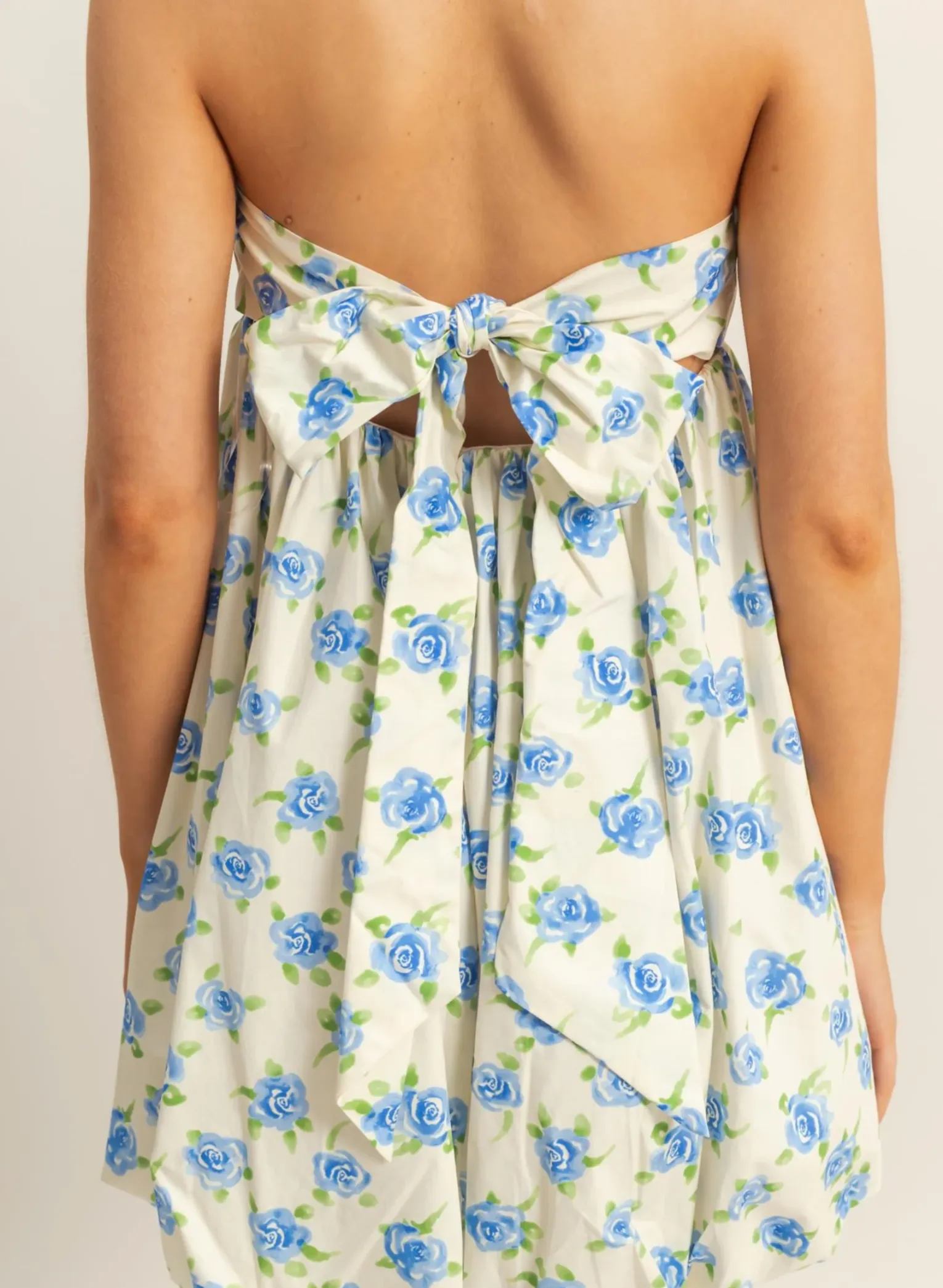 HYFVE Floral Strapless Bubble Hem Mini Dress