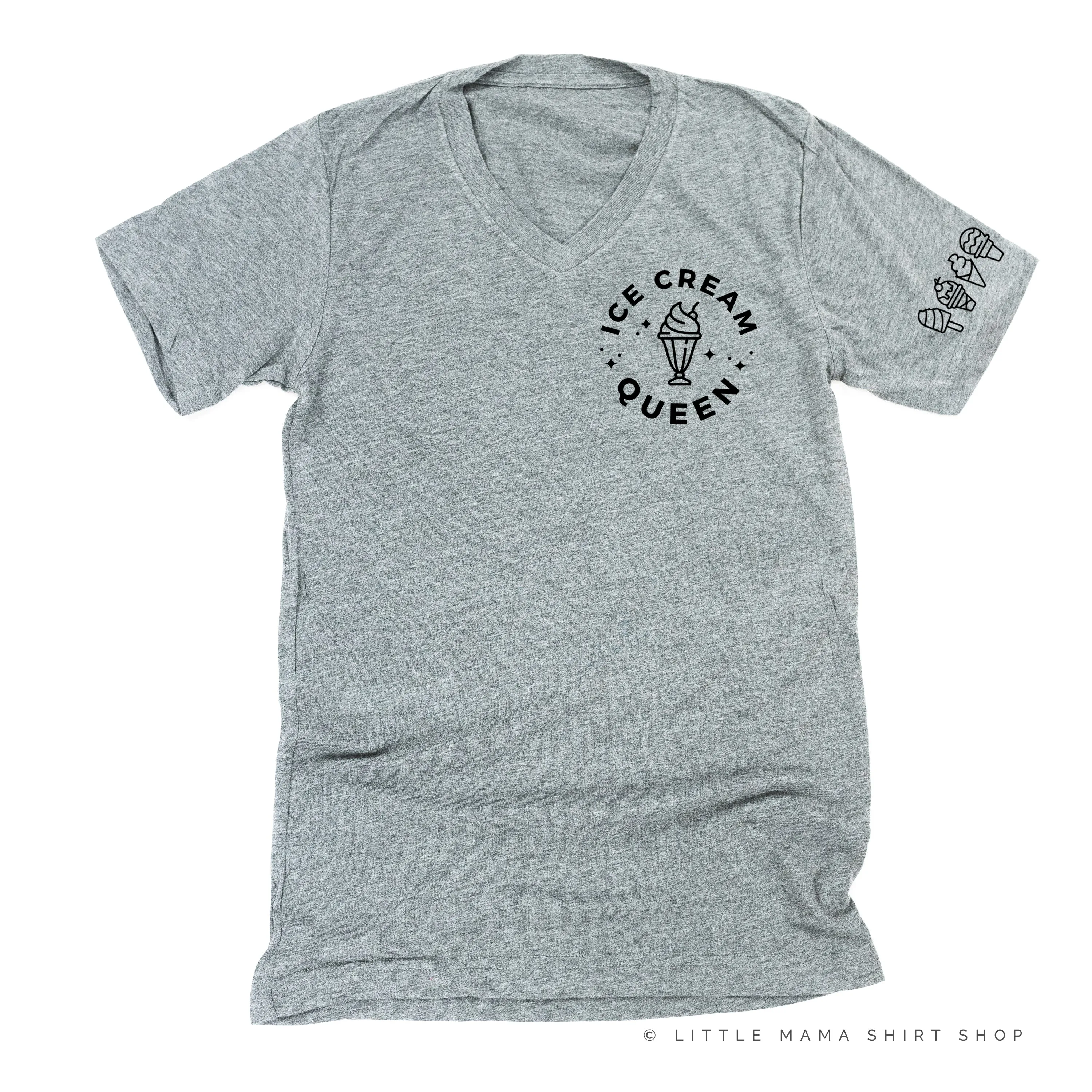 Ice Cream Queen - (Pocket Size) - Ice Cream Sleeve Detail  - Unisex Tee