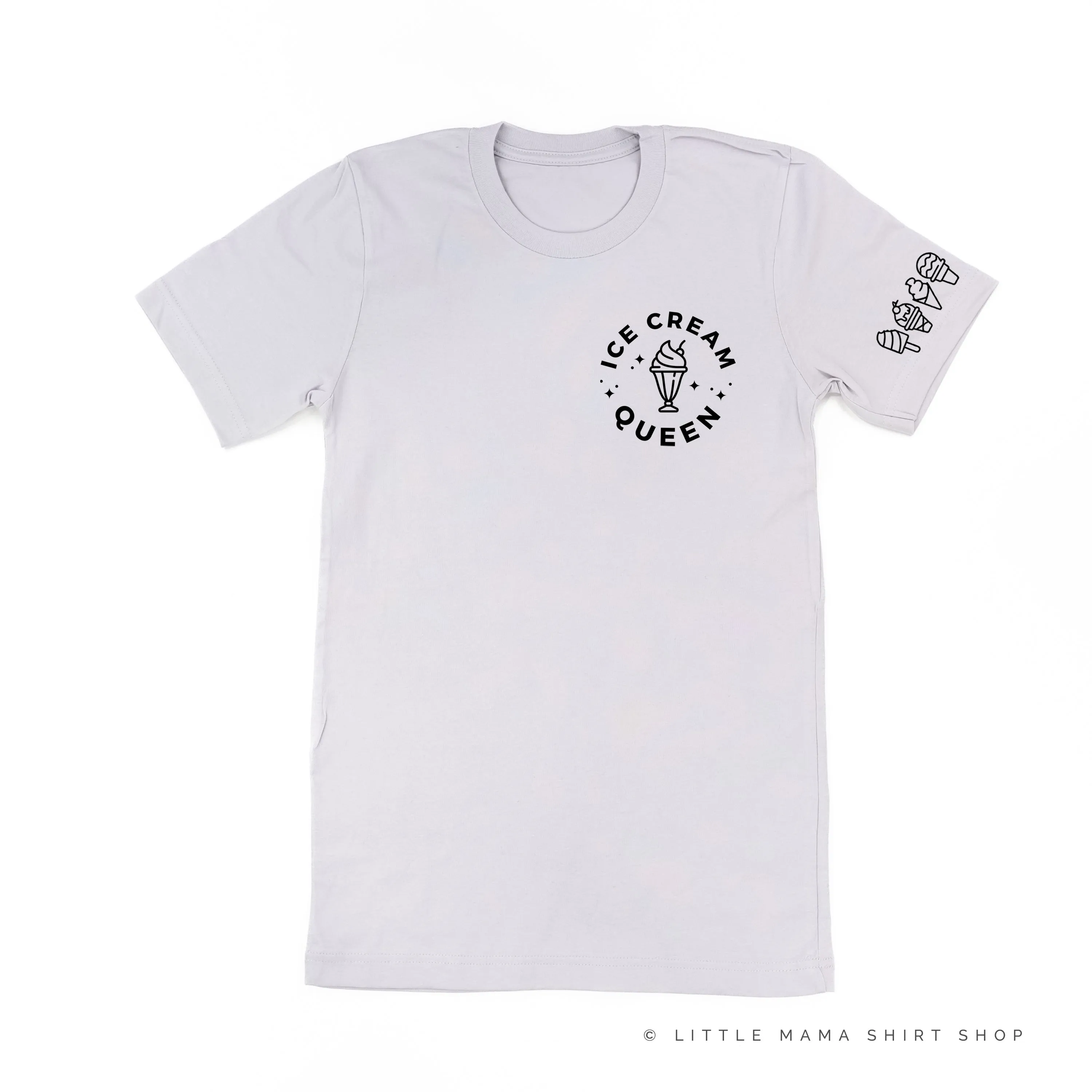 Ice Cream Queen - (Pocket Size) - Ice Cream Sleeve Detail  - Unisex Tee
