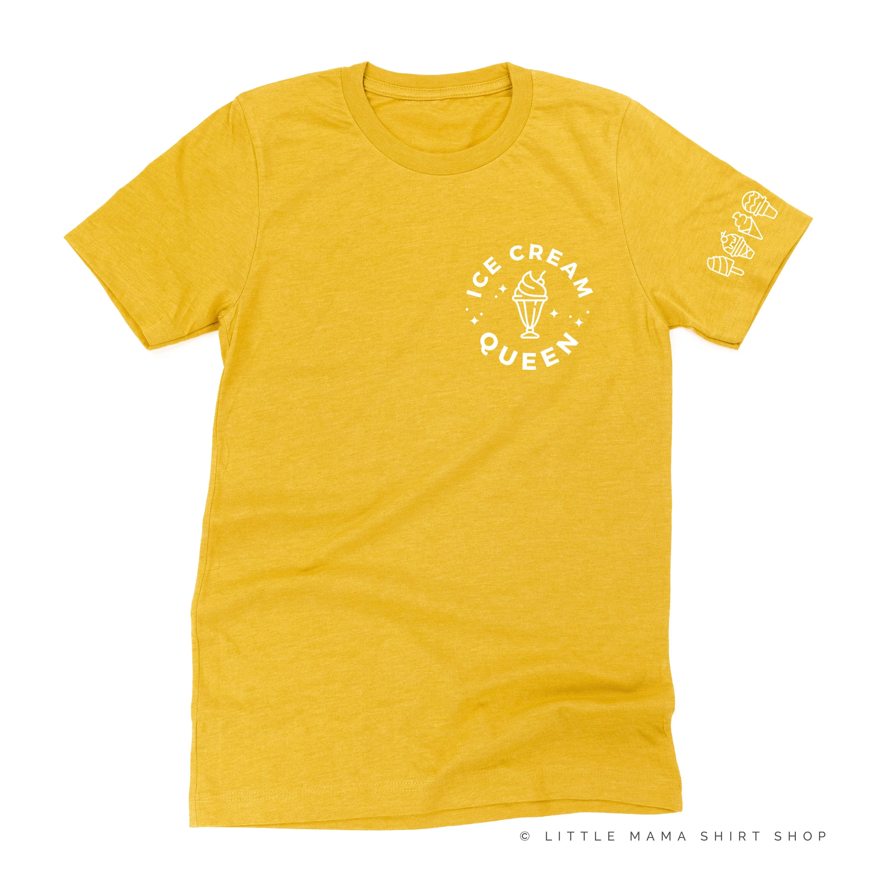 Ice Cream Queen - (Pocket Size) - Ice Cream Sleeve Detail  - Unisex Tee