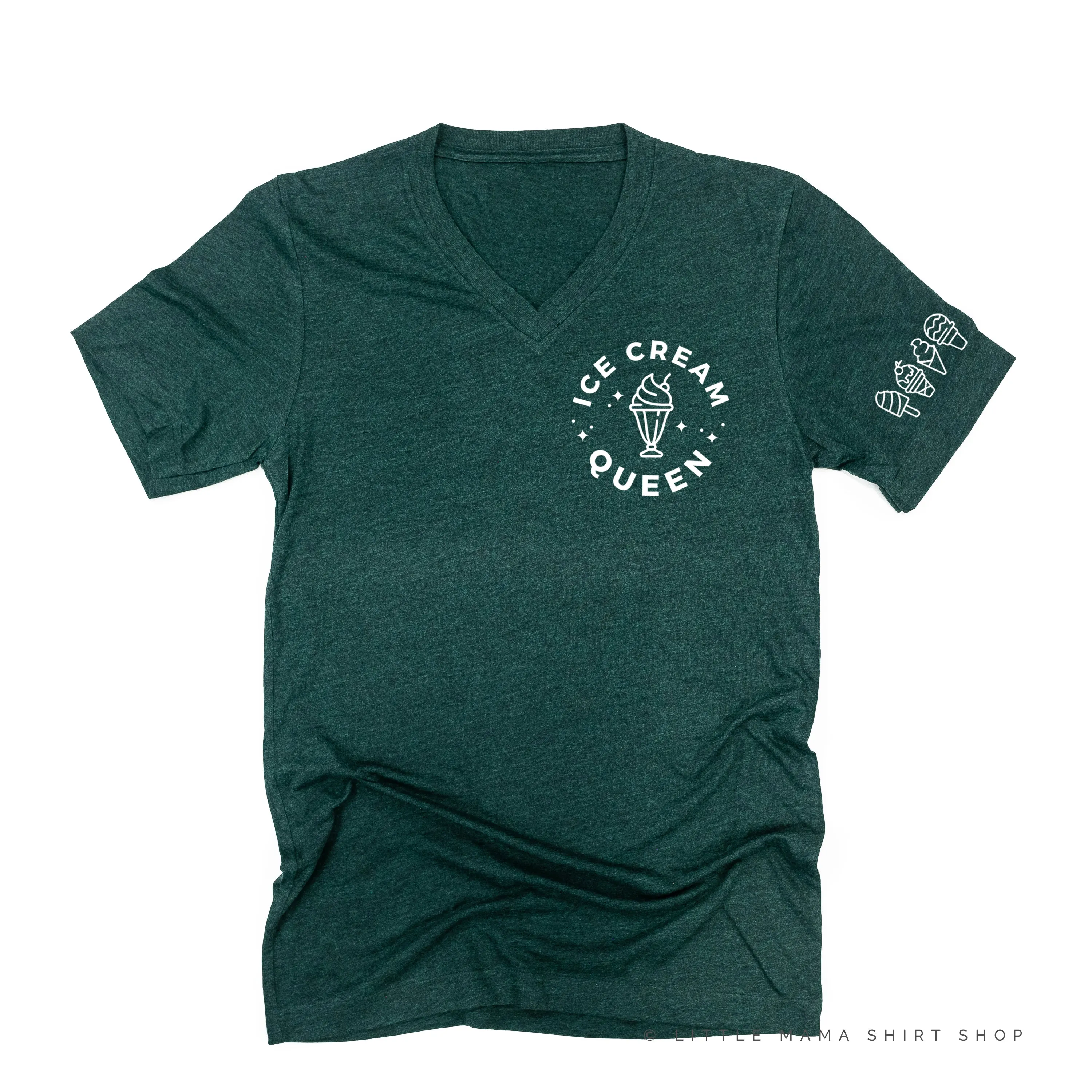 Ice Cream Queen - (Pocket Size) - Ice Cream Sleeve Detail  - Unisex Tee