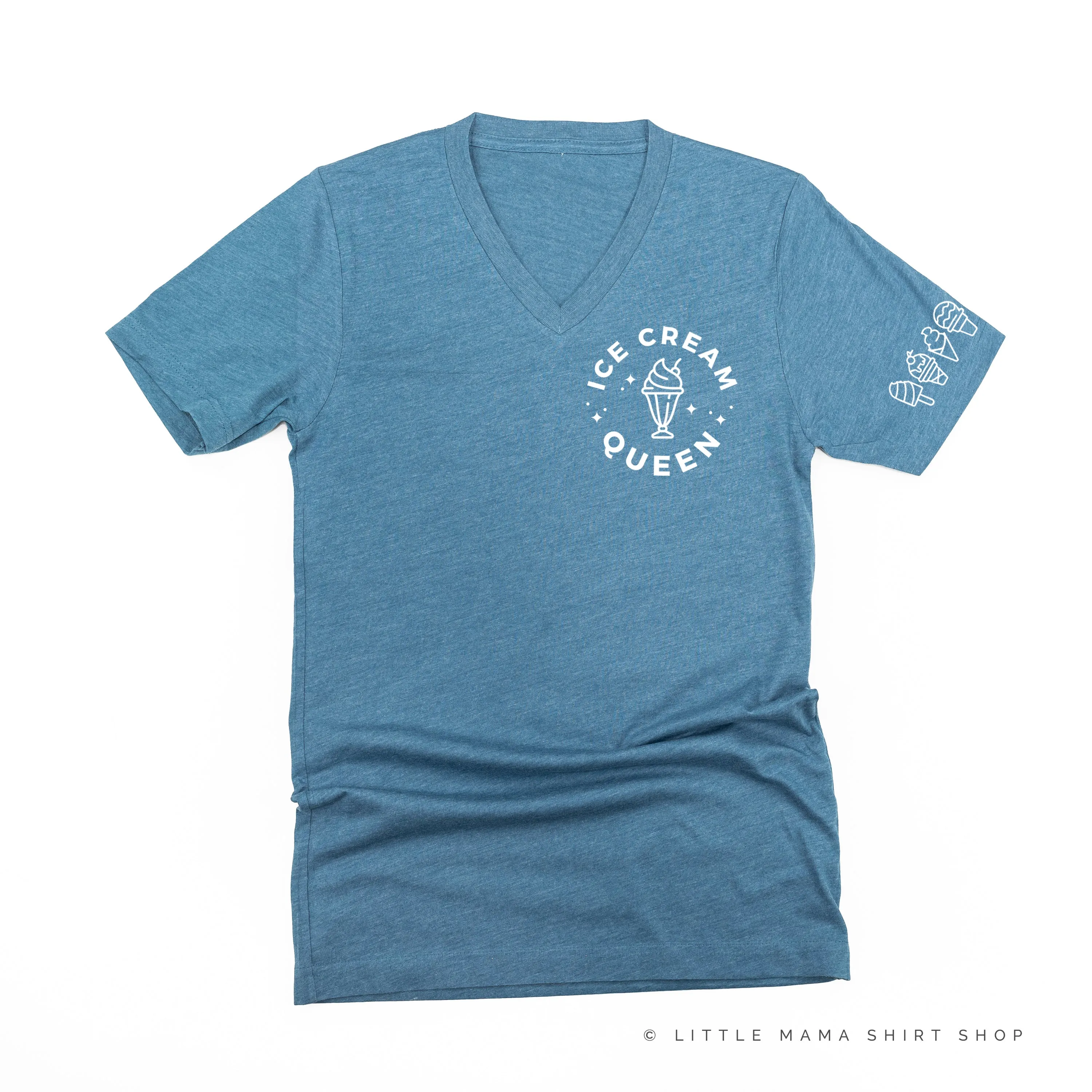 Ice Cream Queen - (Pocket Size) - Ice Cream Sleeve Detail  - Unisex Tee
