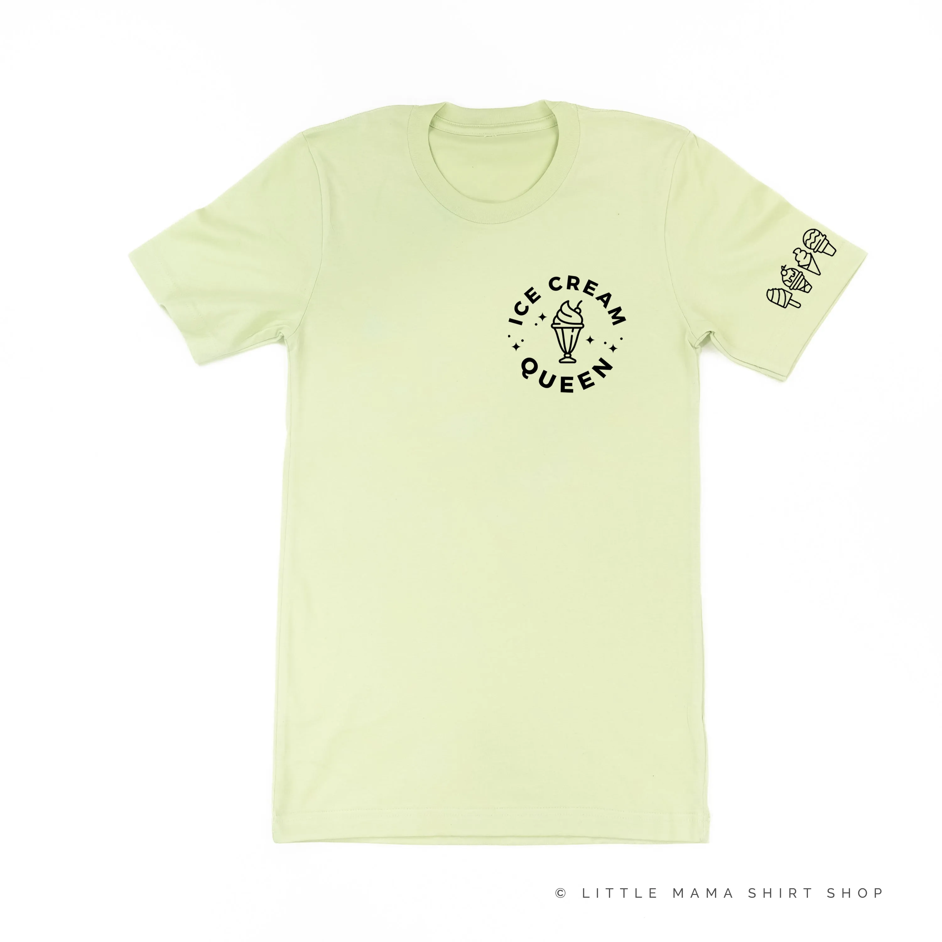 Ice Cream Queen - (Pocket Size) - Ice Cream Sleeve Detail  - Unisex Tee