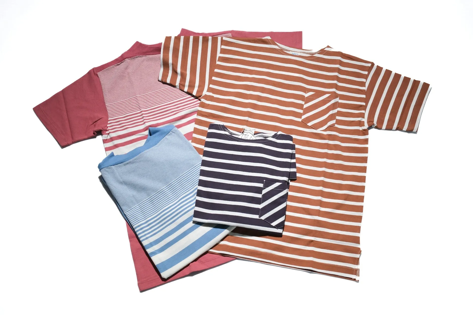 John Gluckow X Warehouse Co. 6oz "Seaside" Loopwheeled Tee (Fade Red X Off white)