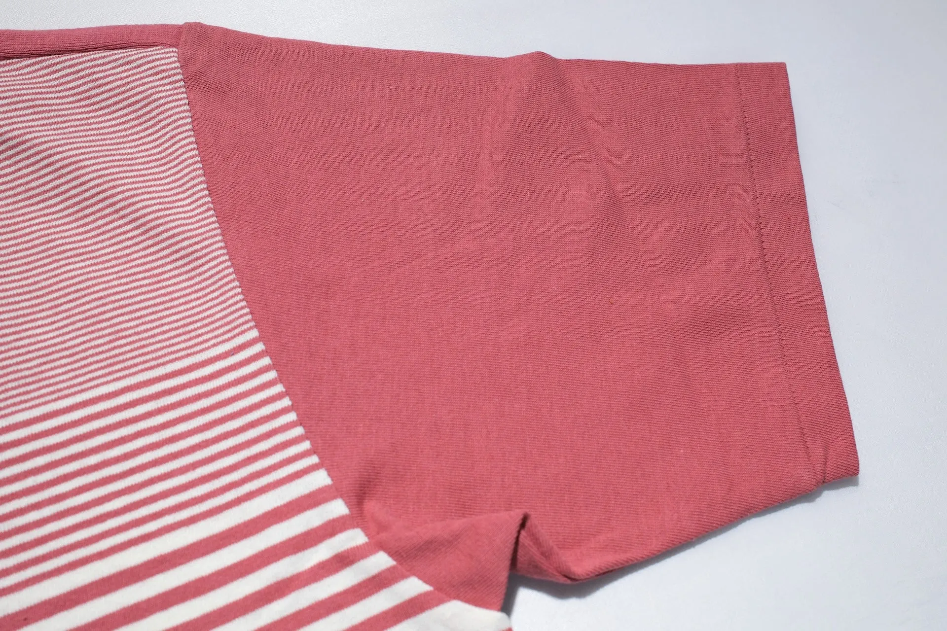 John Gluckow X Warehouse Co. 6oz "Seaside" Loopwheeled Tee (Fade Red X Off white)